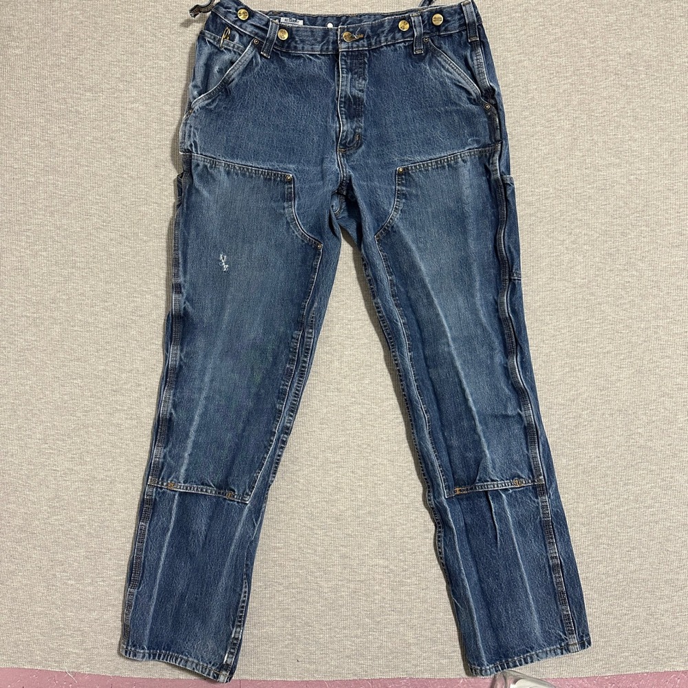 Carhartt Mens BD3890 Rugged Flex Double Front Utility Logger Jeans 35x31 Blue
